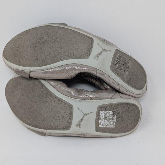 Puma Ballet Flats Rhythm Shine Foldable Gold Size 6 - Picture 6 of 10